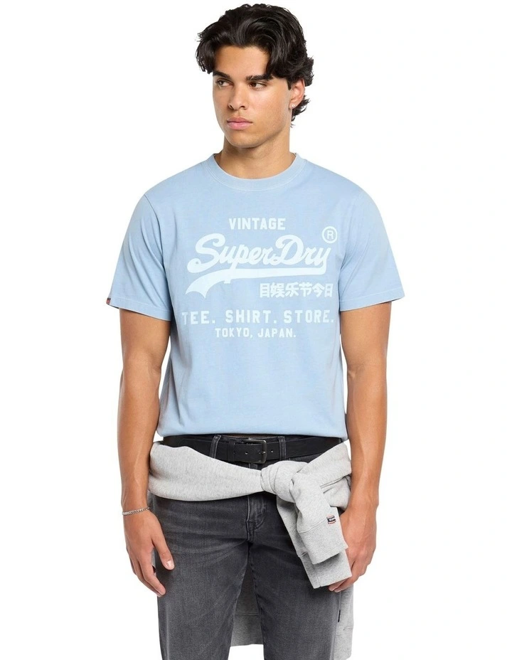 Vintage Logo Relaxed Tee in China Blue image 1