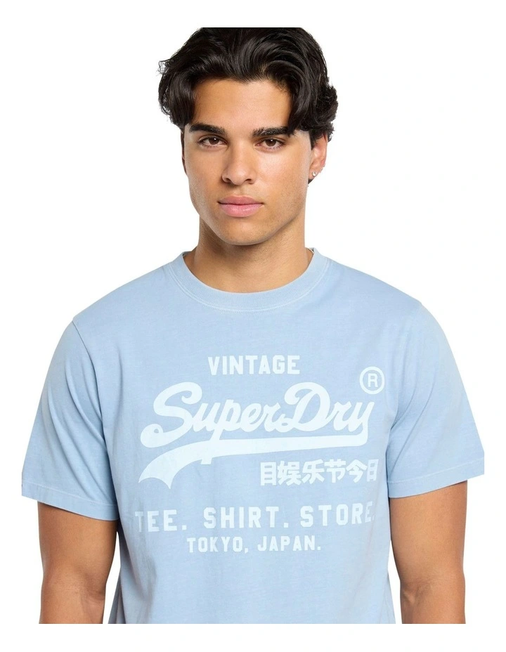 Vintage Logo Relaxed Tee in China Blue image 3