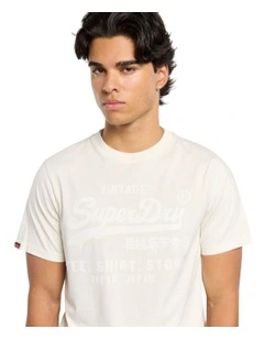 Vintage Logo Relaxed Tee in Buttermilk White