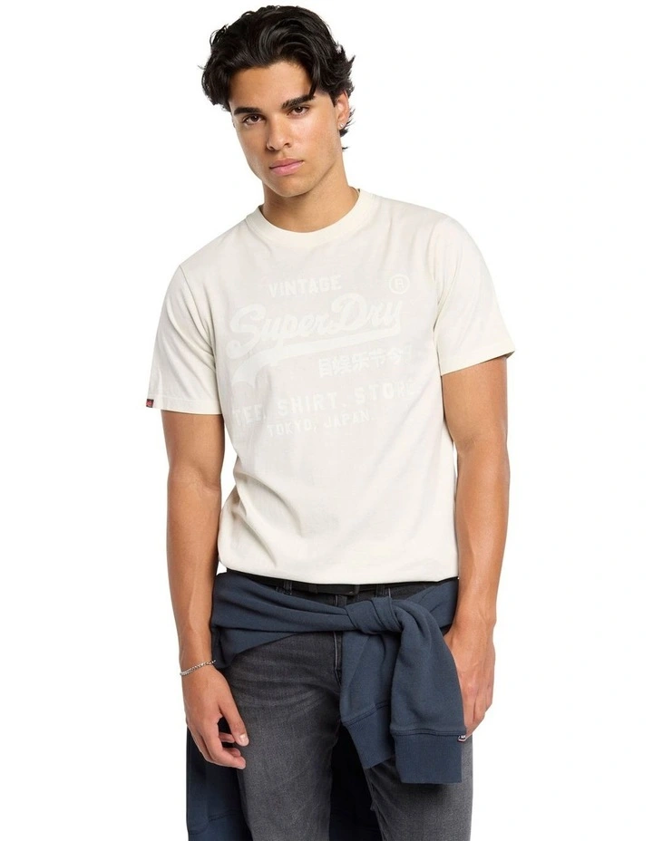 Vintage Logo Relaxed Tee in Buttermilk White image 3
