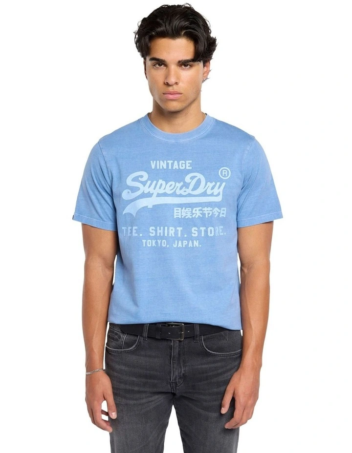 Vintage Logo Relaxed Tee in Blue Antique image 1