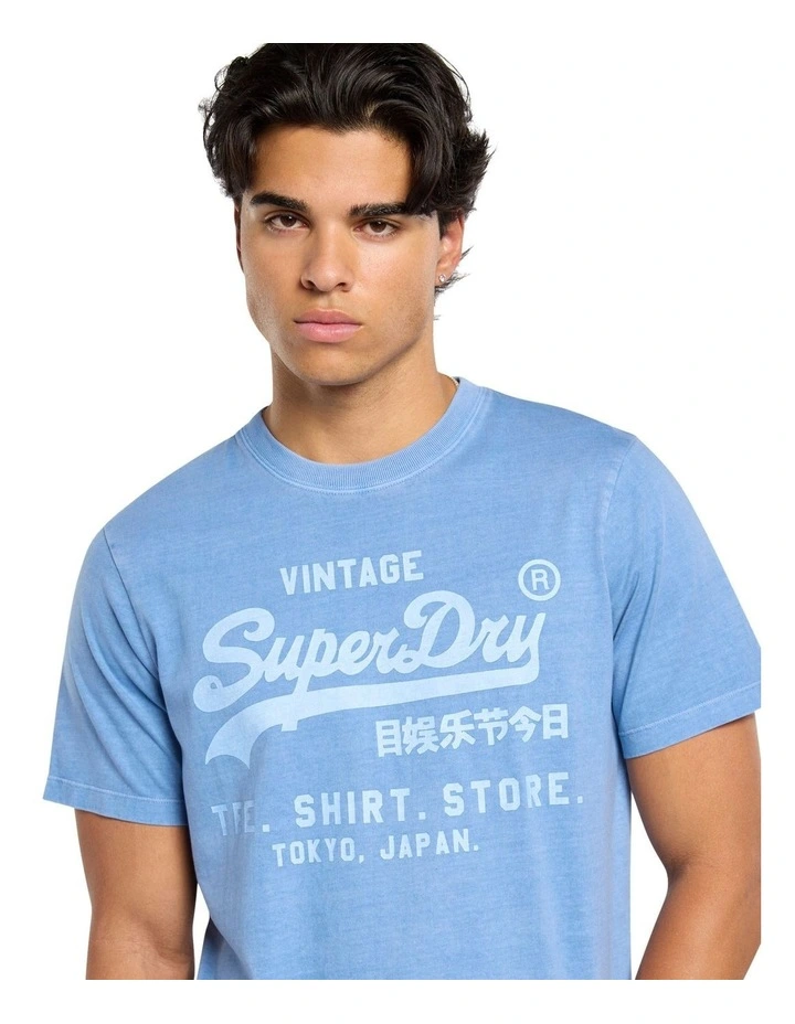 Vintage Logo Relaxed Tee in Blue Antique image 3