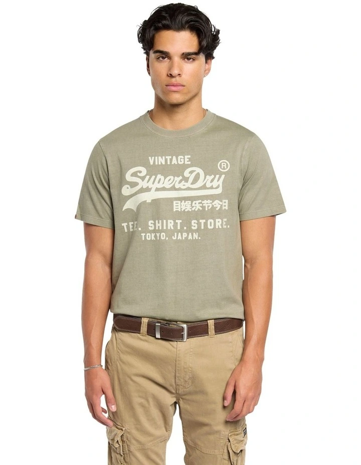 Vintage Logo Relaxed Tee in Light Khaki Green image 1