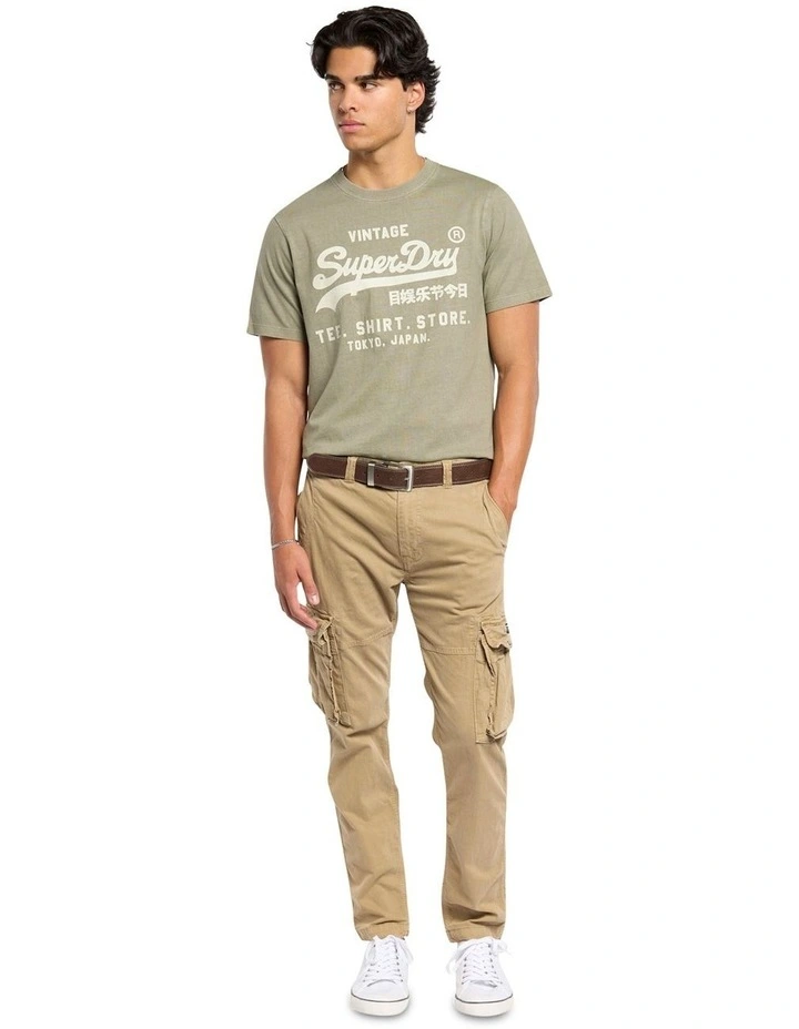 Vintage Logo Relaxed Tee in Light Khaki Green image 4