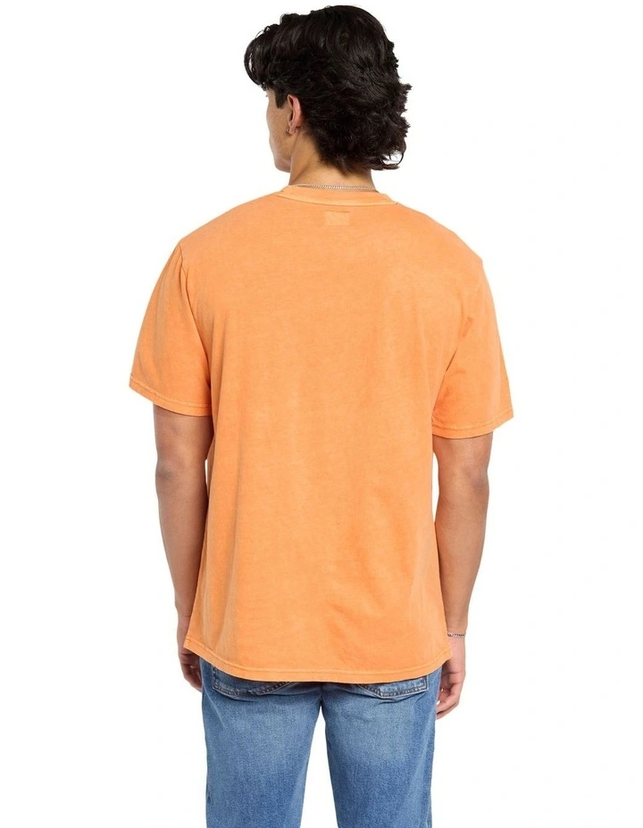 Core Logo Garment Dye Loose Tee in Denim Co Rust Orange image 2