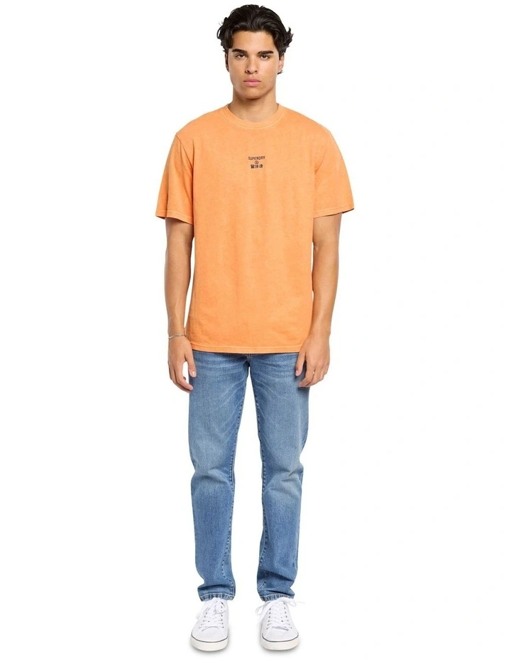 Core Logo Garment Dye Loose Tee in Denim Co Rust Orange image 4