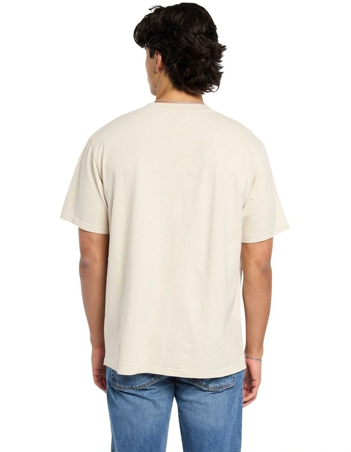 Core Logo Garment Dye Loose Tee in Washed Silver Beige image 2
