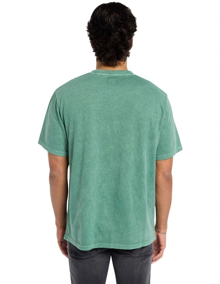 Core Logo Garment Dye Loose Tee in International Pine image 2