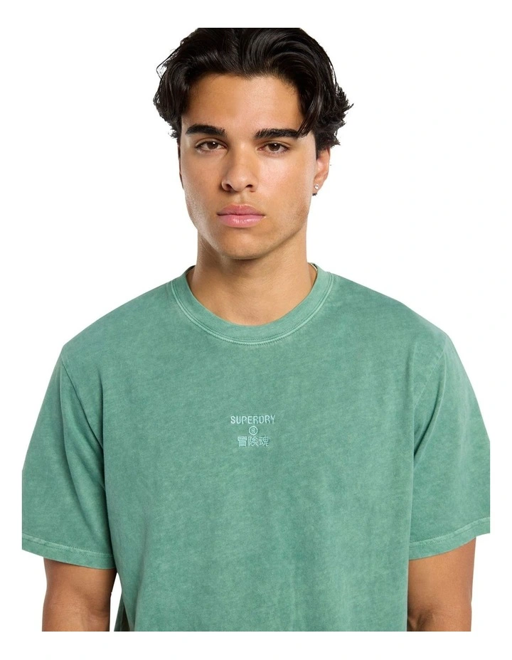 Core Logo Garment Dye Loose Tee in International Pine image 3