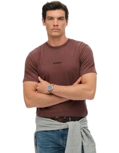 Micro Logo T-shirt in Deep Mahogany Brown