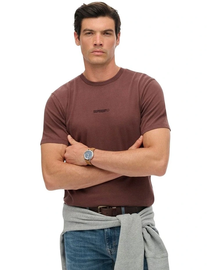 Micro Logo T-shirt in Deep Mahogany Brown image 1