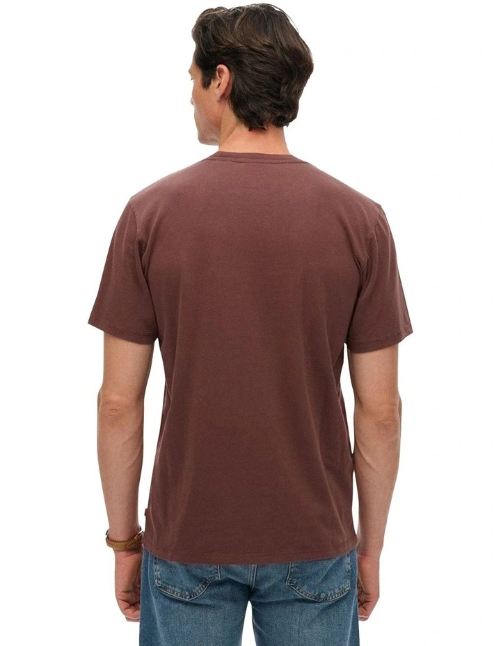 Micro Logo T-shirt in Deep Mahogany Brown image 2