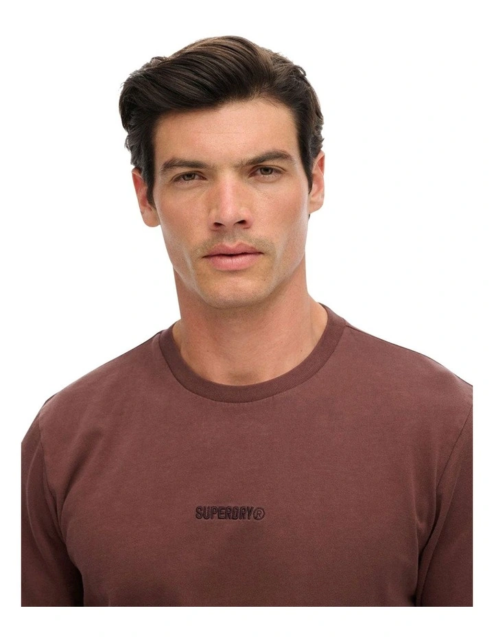 Micro Logo T-shirt in Deep Mahogany Brown image 3