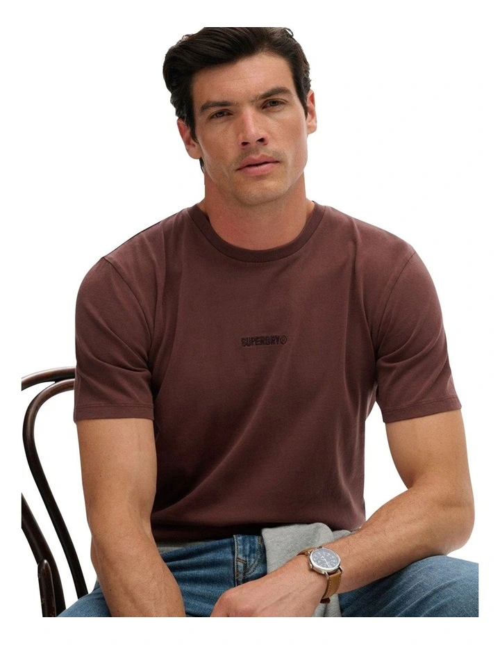 Micro Logo T-shirt in Deep Mahogany Brown image 4