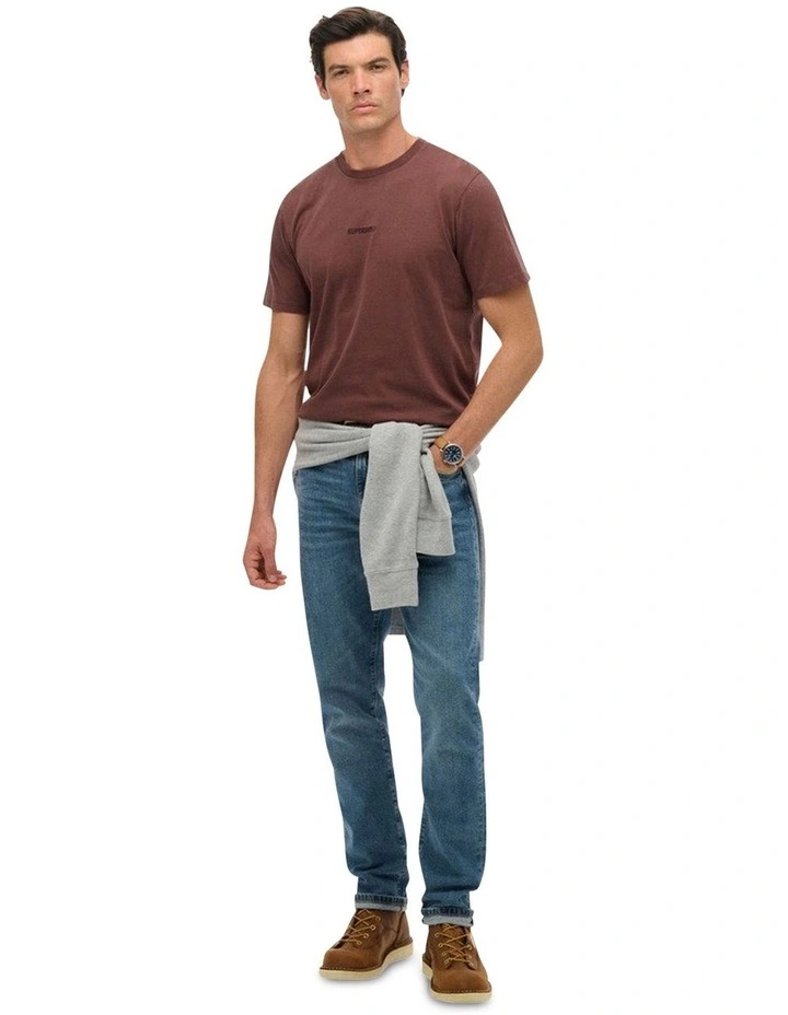 Micro Logo T-shirt in Deep Mahogany Brown image 5