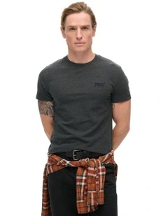 Essential Logo Tee in Eclipse Navy/Olive Feeder