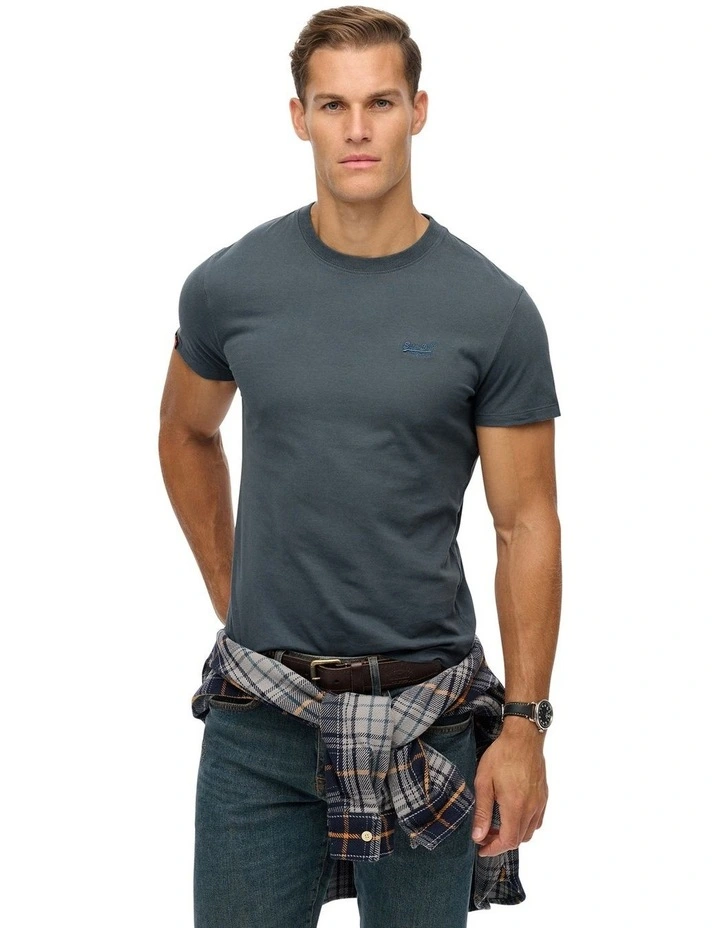 Essential Logo Tee in Stormy Weather Blue image 1