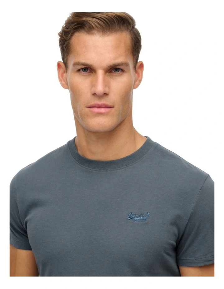 Essential Logo Tee in Stormy Weather Blue image 2
