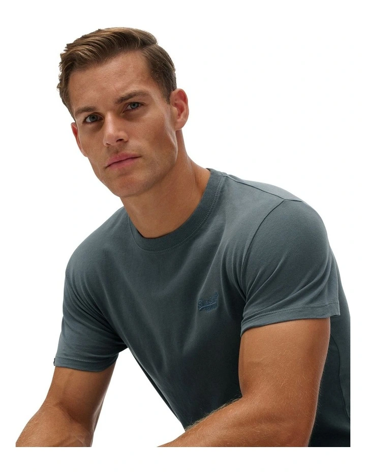 Essential Logo Tee in Stormy Weather Blue image 3