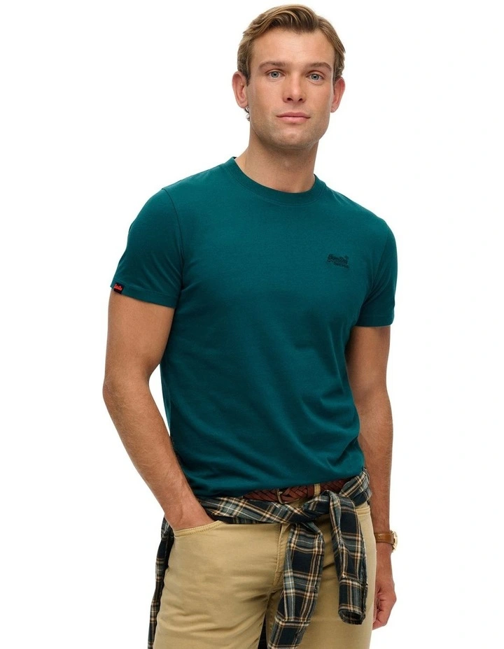 Essential Logo Tee in Storm Green image 1