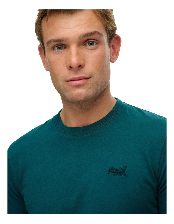 Essential Logo Tee in Storm Green image 2