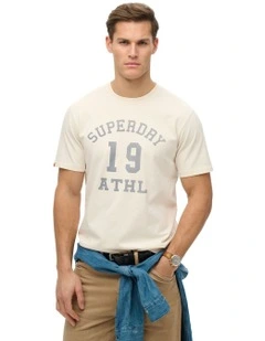 Athletic Essential Graphic Tee in Desert Bone Off White