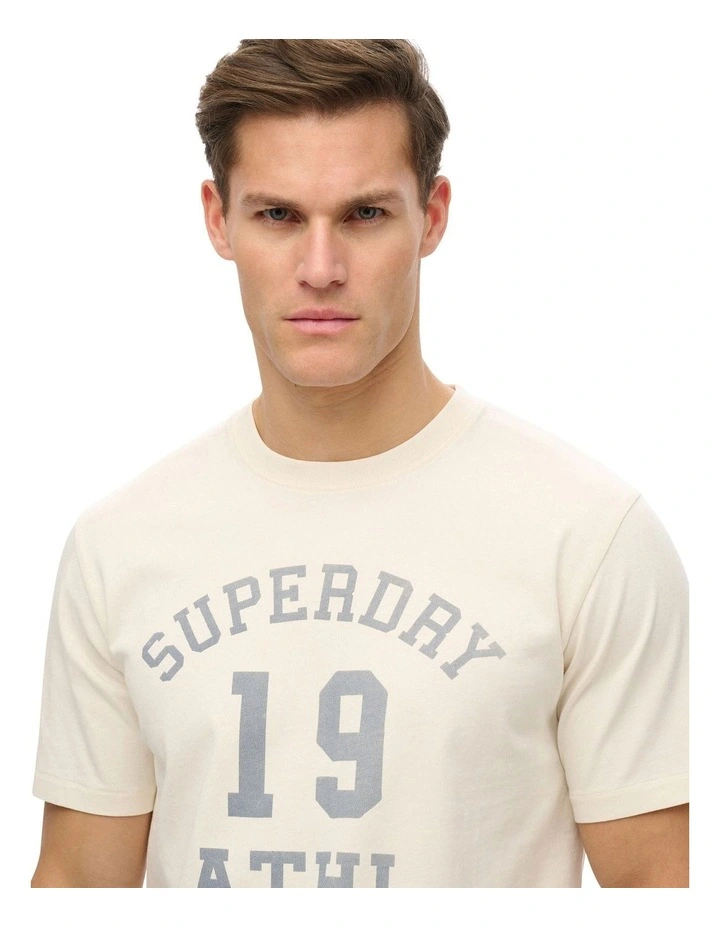 Athletic Essential Graphic Tee in Desert Bone Off White image 2