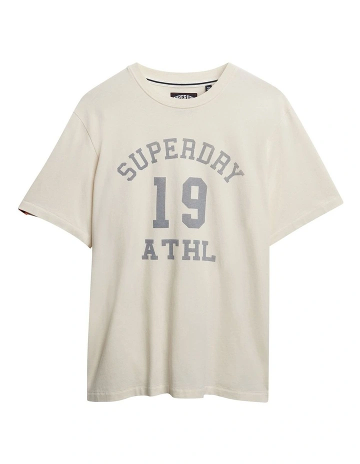 Athletic Essential Graphic Tee in Desert Bone Off White image 4