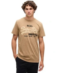 VL Heritage Graphic Tee in Buck Tan Brown Marle