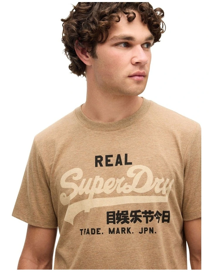 VL Heritage Graphic Tee in Buck Tan Brown Marle image 3