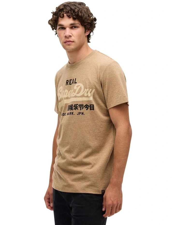 VL Heritage Graphic Tee in Buck Tan Brown Marle image 4