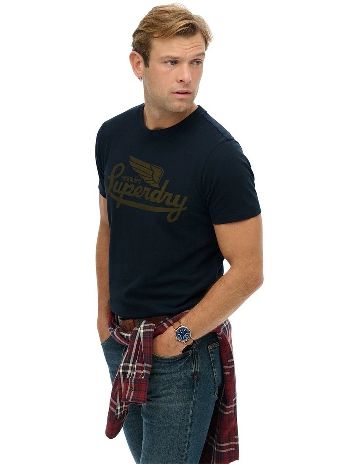 Heritage Brand Relaxed Tee in Eclipse Navy image 4