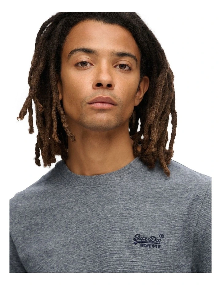 Essential Logo Emb Tee in Eclipse Navy/Grey Marl image 3