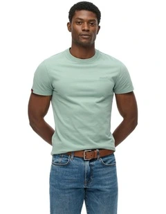 Essential Logo Emb Tee in Blue Surf