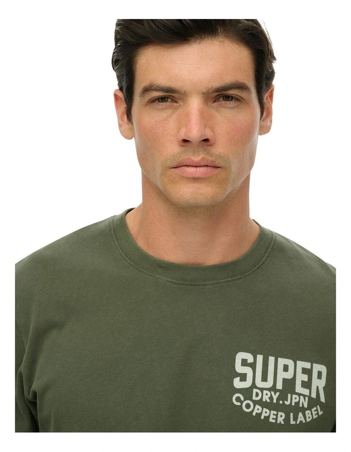 Work Logo Loose Tee in Ivy Green image 4