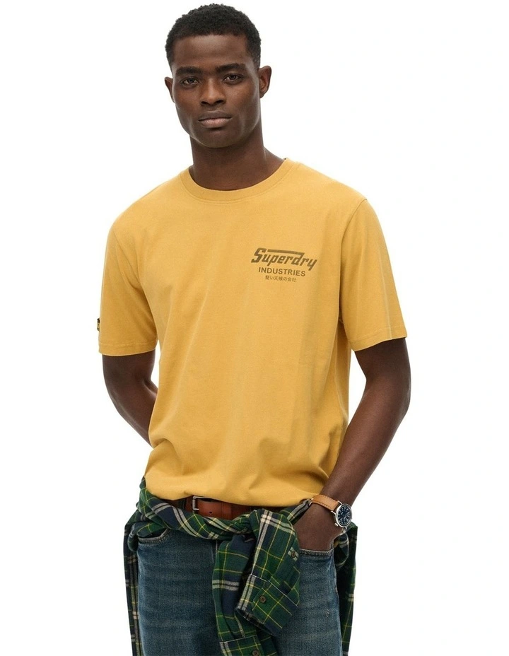 Work Logo Loose Tee in Denim Co Ochre Brown image 1