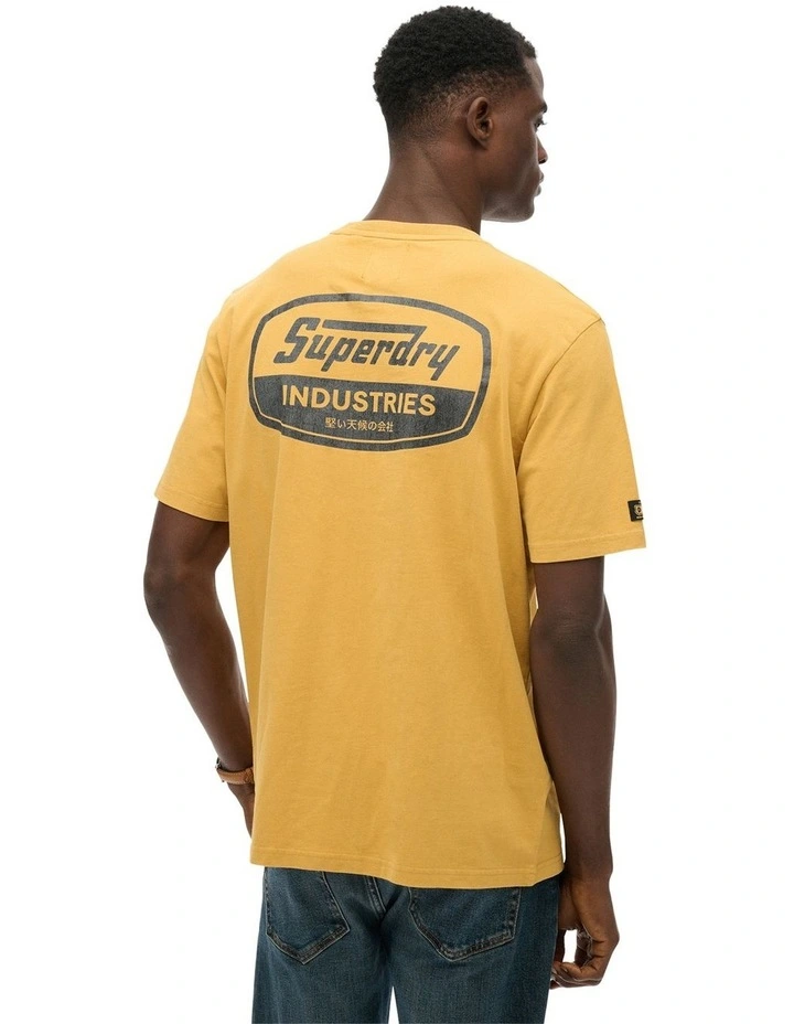 Work Logo Loose Tee in Denim Co Ochre Brown image 2