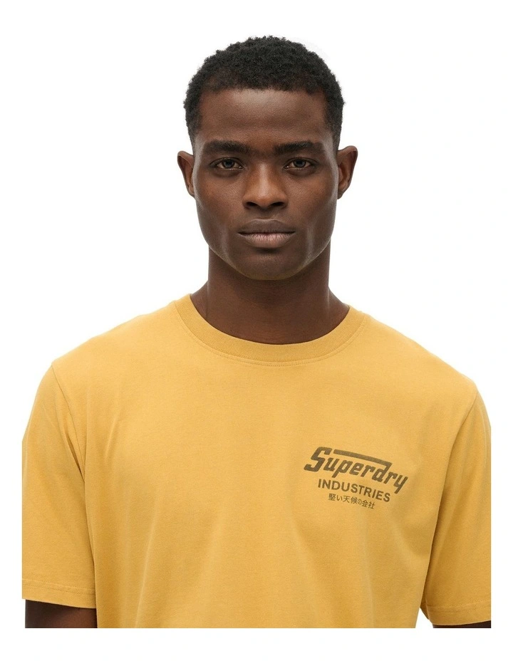 Work Logo Loose Tee in Denim Co Ochre Brown image 3