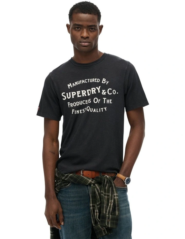 Copper Label Relaxed Tee in Washed Black image 1