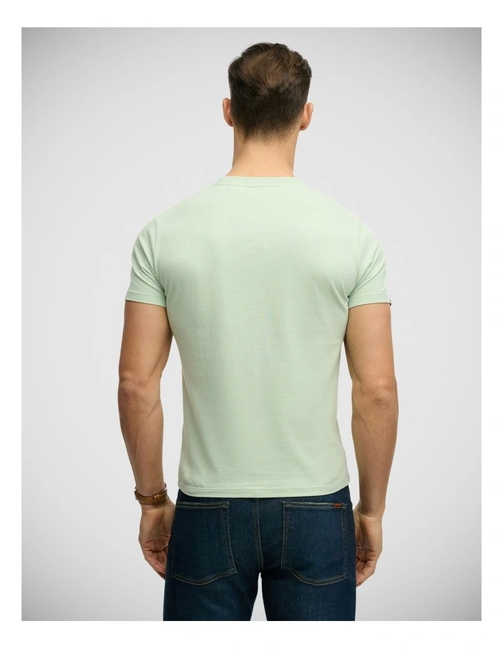 Essential Logo Embroidery T/Shirt in Cameo Green / Red image 2