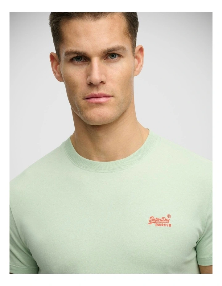 Essential Logo Embroidery T/Shirt in Cameo Green / Red image 3