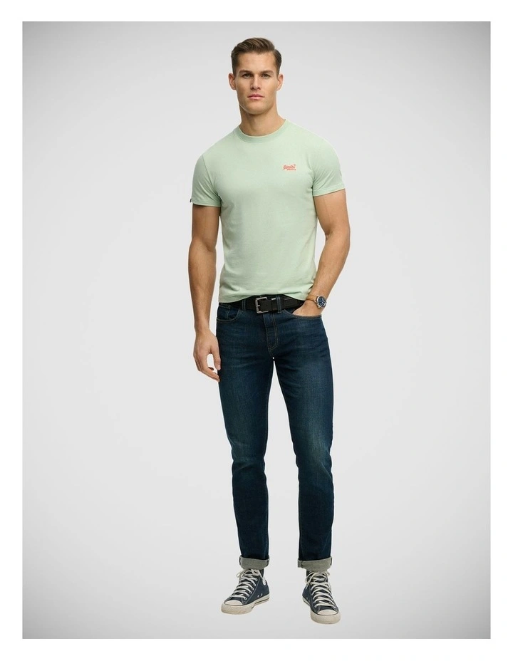 Essential Logo Embroidery T/Shirt in Cameo Green / Red image 5