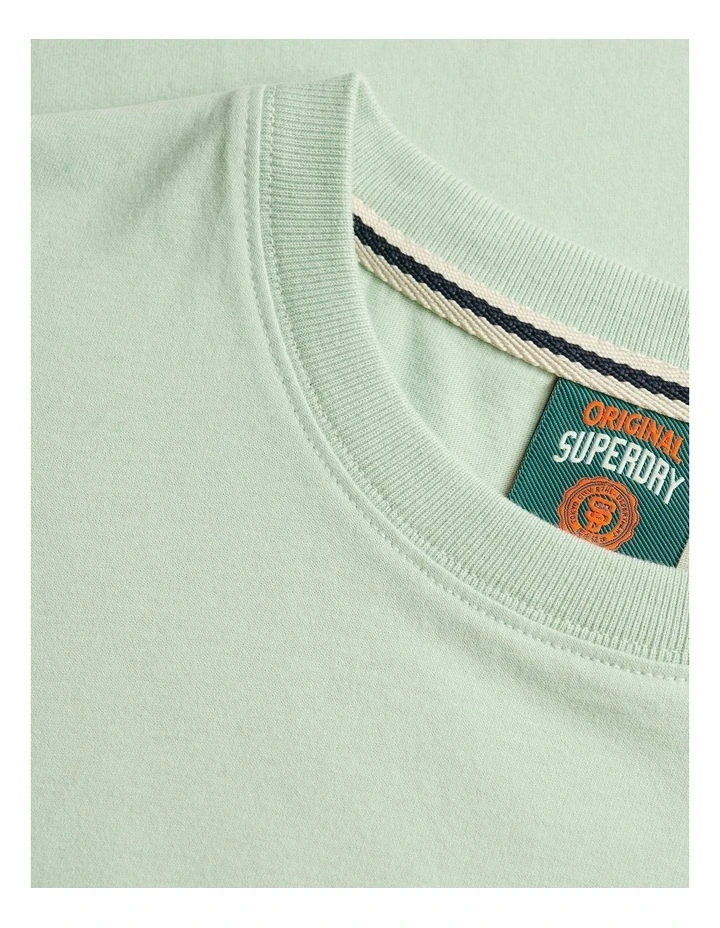 Essential Logo Embroidery T/Shirt in Cameo Green / Red image 6