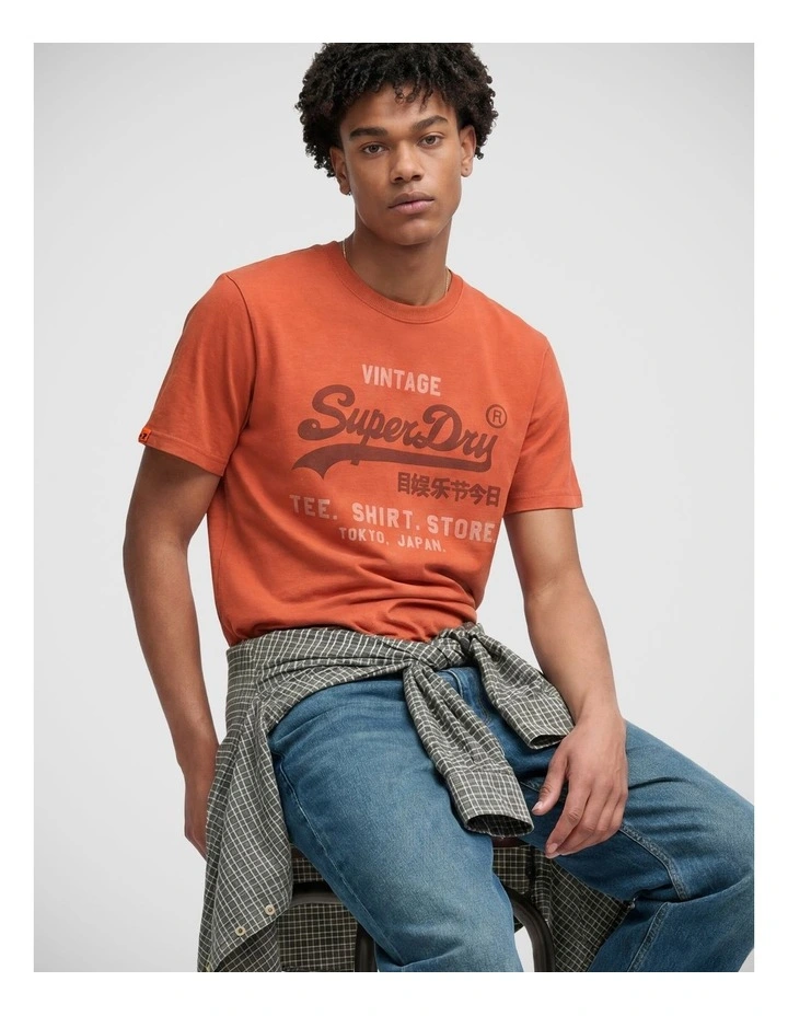 Vintage Heritage Relaxed T-Shirt in Rust Orange Marl image 4
