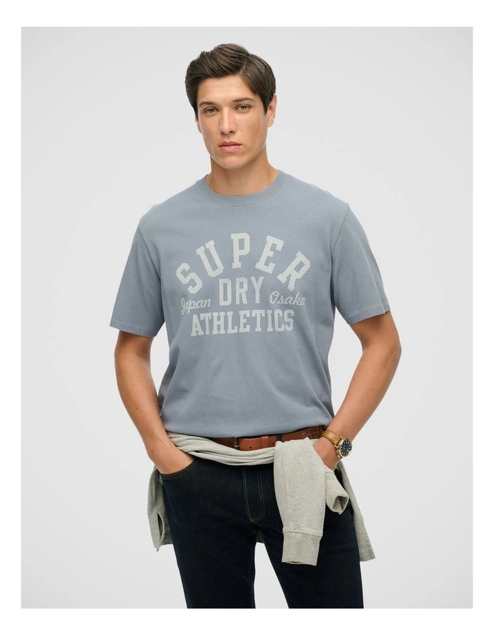 Athletic Essential Graphic T/Shirt in Flint Stone Blue Grey image 1