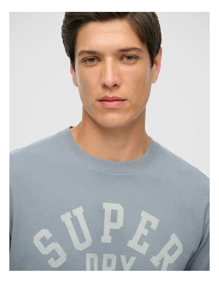 Athletic Essential Graphic T/Shirt in Flint Stone Blue Grey image 3
