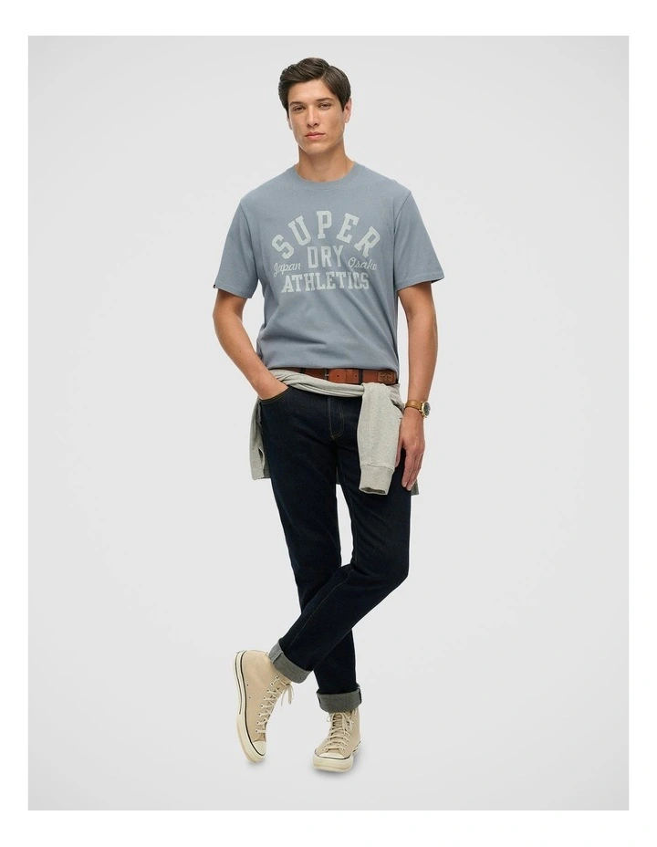 Athletic Essential Graphic T/Shirt in Flint Stone Blue Grey image 4