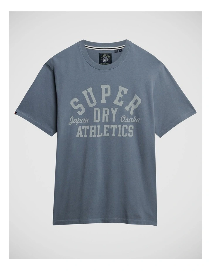 Athletic Essential Graphic T/Shirt in Flint Stone Blue Grey image 6