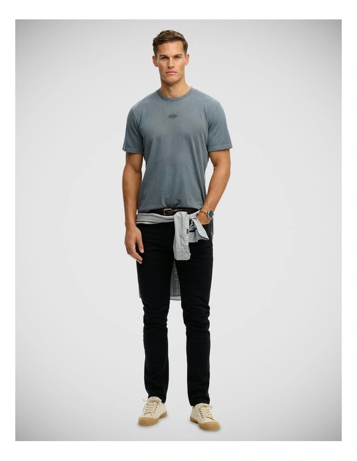 Micro Logo T/Shirt in Stormy Weather Blue image 1