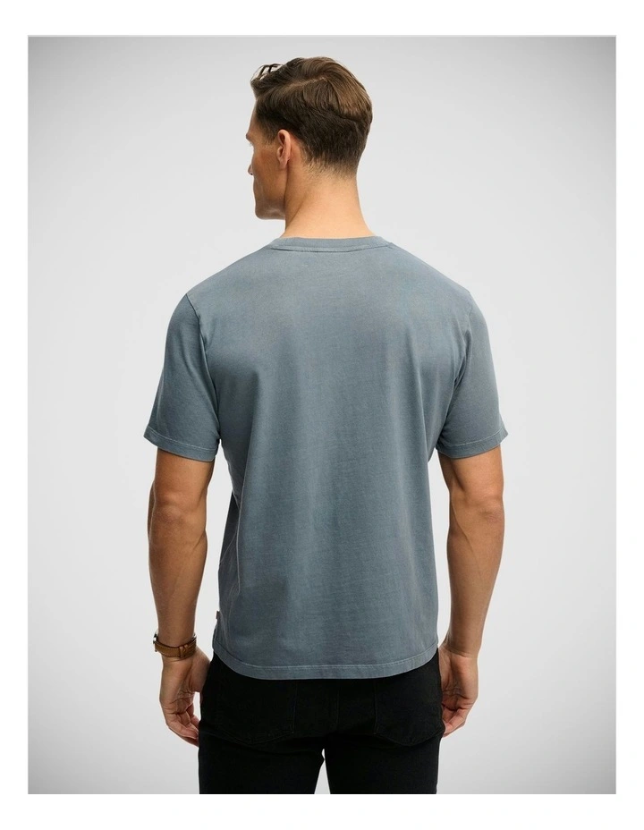 Micro Logo T/Shirt in Stormy Weather Blue image 2